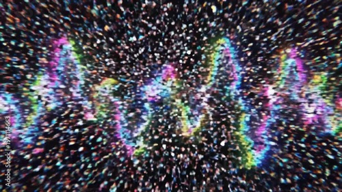 Abstract Glitch Waveform Sound Data Digital Noise