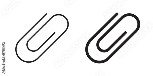 Clip icon set, collection of icon in editable strokes and flat versions