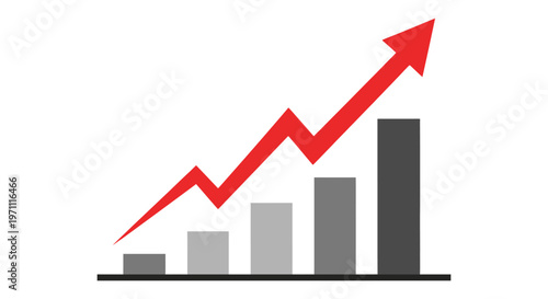 Vector graphic illustration of a rising red arrow and bar graph showing business growth Free Download Vector graphic illustration of a rising red arrow and bar graph showing business growth - GFXLoad
