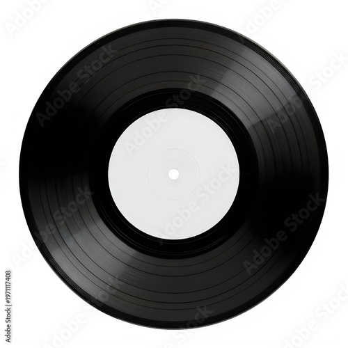 Black vinyl record with a circular center hole