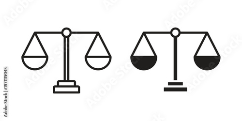 Equality icon set, collection of icon in editable strokes and flat versions