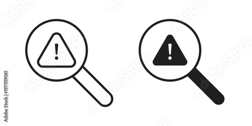 Error icon set, collection of icon in editable strokes and flat versions