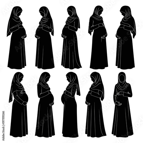 Pregnant woman in traditional dress.