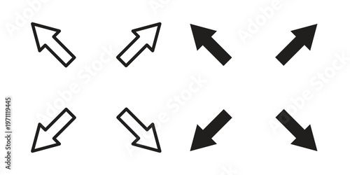 Expand icon set, collection of icon in editable strokes and flat versions