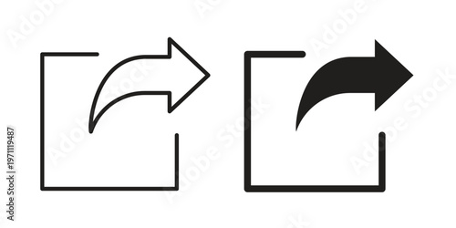 Export icon set, collection of icon in editable strokes and flat versions