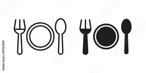 Food icon set, collection of icon in editable strokes and flat versions