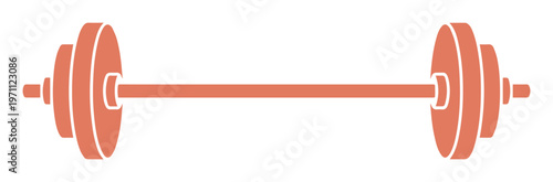 フィットネスと健康を象徴する、シンプルなバーベルのベクターイラスト。筋力トレーニング、ワークアウト、ジム関連のプロジェクトに最適な、モダンでクリーンなデザイン。