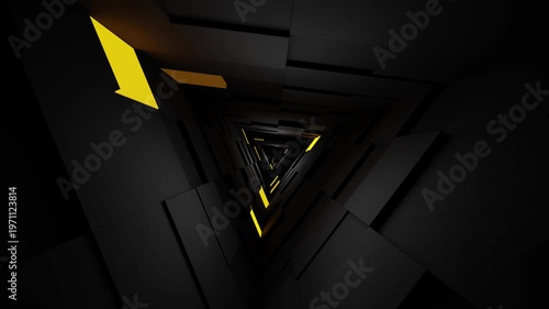 Sci-fi Dark Triangle Tunnel Loop