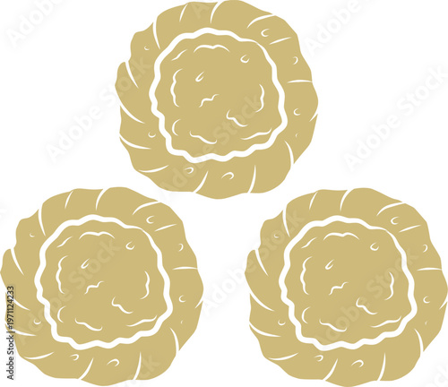 Doodle Fried Wonton. Crispy Dumpling Food.