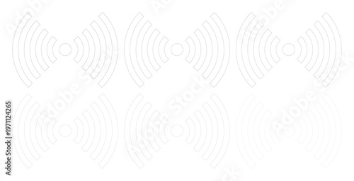 無線LAN、Wi-Fi、電波の強度を示すシンプルなモノクロベクターアイコンセット。通信、ネットワーク、接続状態を表現するミニマルなデザイン素材。