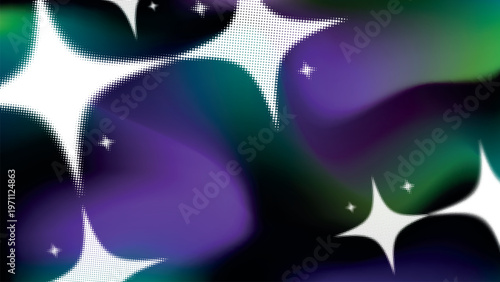 Vibrant cosmic abstract starry desktop wallpaper vector