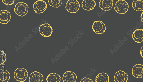 Fried Wonton background Pattern. Crispy Dumpling Food Background. Vector Texture