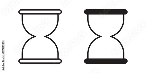 Hourglass icon set, collection of icon in editable strokes and flat versions