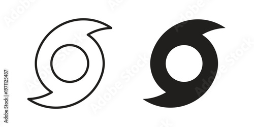 Hurricane icon set, collection of icon in editable strokes and flat versions