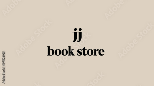Minimalist Book Store Sign with Elegant Typography on a Beige Background, Modern Shop Frontage Concept