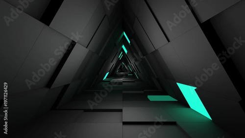 Futuristic Triangle Tunnel Loop