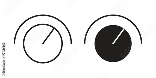 Knob icon set, collection of icon in editable strokes and flat versions