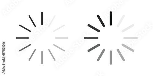 Loading icon set, collection of icon in editable strokes and flat versions