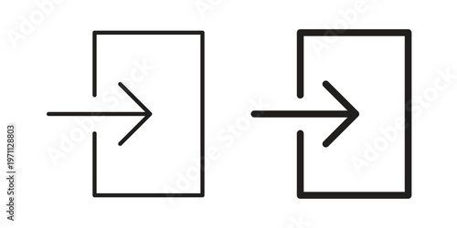 Log in icon set, collection of icon in editable strokes and flat versions