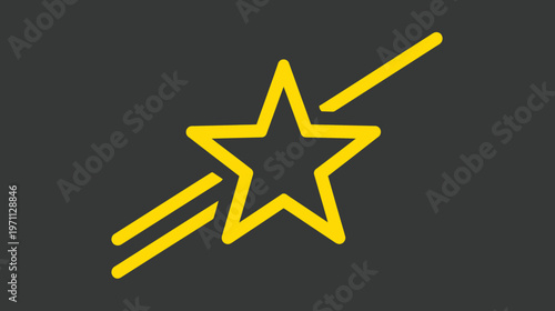Yellow Star with Diagonal Line Graphic Icon - Dislike, Unfavorite, Remove Rating, or Canceled Favorite Symbol