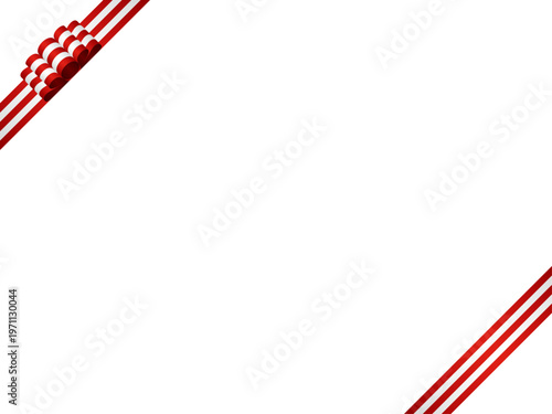 リボン波大、縞、斜F、m10赤