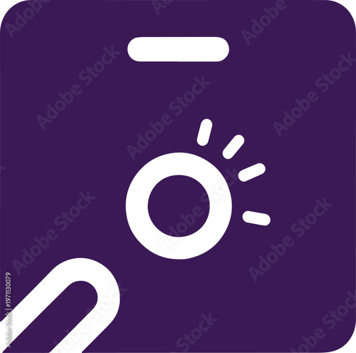 Purple square background with white whisker and eye