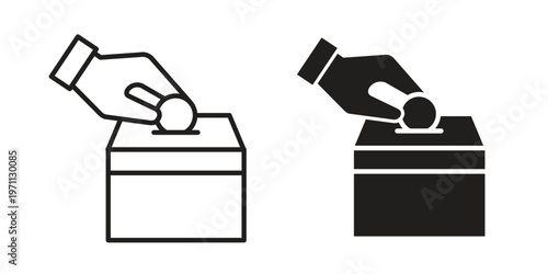 Money donation icon set, collection of icon in editable strokes and flat versions