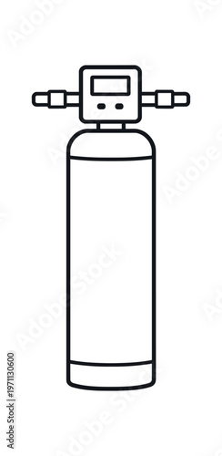 Gas cylinder icon. compressed gas tank, regulator, valve, pressure container, industrial cylinder. flat vector illustration isolated on white background.