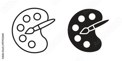 Palette icon set, collection of icon in editable strokes and flat versions