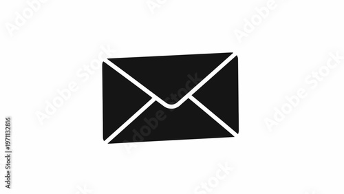 Black Envelope Icon Simple Design.