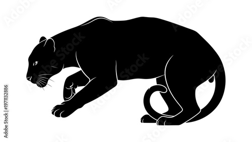 Black Panther Silhouette in Motion.