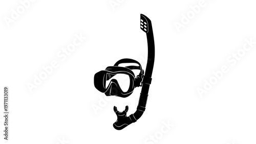 Black Snorkeling Mask and Tube Set.