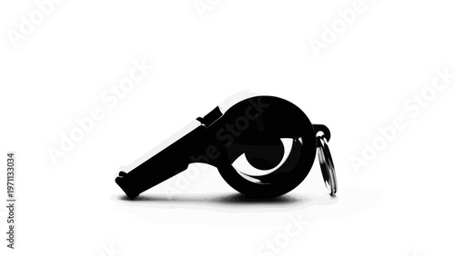 Black Whistle with Metal Ring.