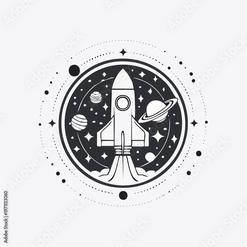 A celestial journey a rocket ship embarks on an interstellar voyage amidst stars, planets, and cosmic nebulae