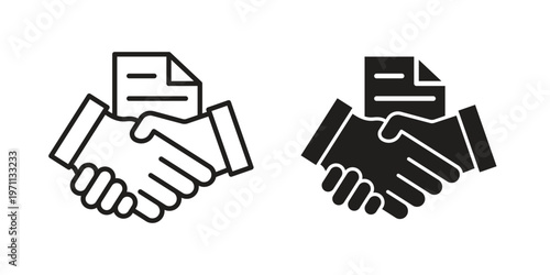 Partner icon set, collection of icon in editable strokes and flat versions