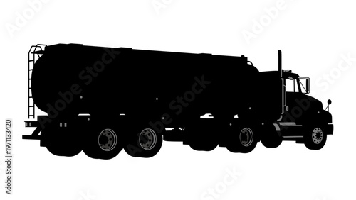 Silhouette of large tanker truck vehicle.