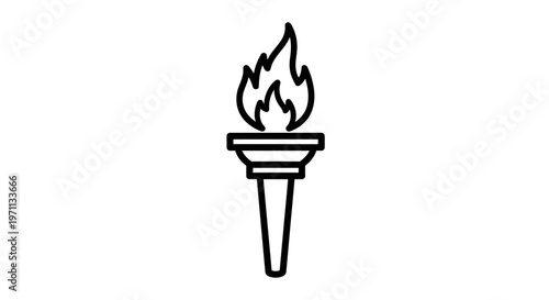 Torch illustration on white background for concepts of light and success