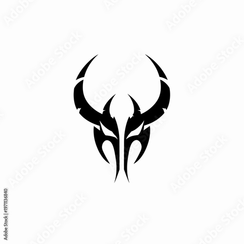 Abstract bull horns silhouette vector illustration symbol design element