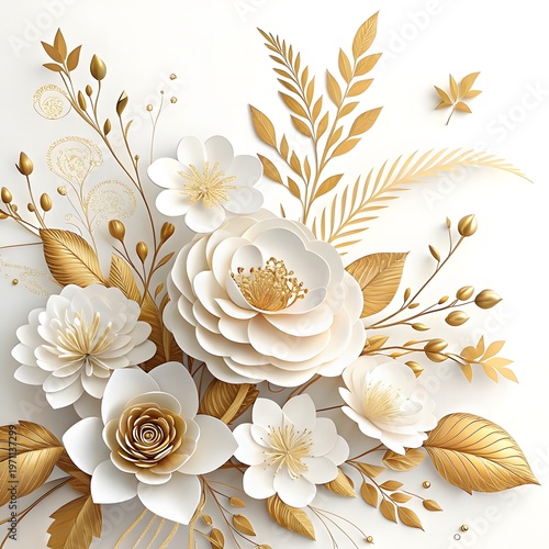 Beautiful floral bouquet with roses in a decorative vintage style vector illustration