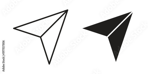 Send icon set, collection of icon in editable strokes and flat versions