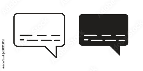 Subtitles icon set, collection of icon in editable strokes and flat versions