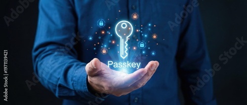 Unlocking digital security the role of passkeys in protecting personal data modern technology graphic representation dark background close-up view cybersecurity concept