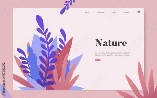 Nature and plants informational website graphic