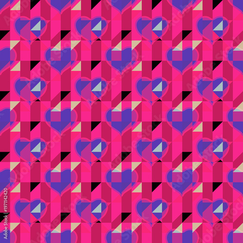 heart art geometric pattern seamless graphic background