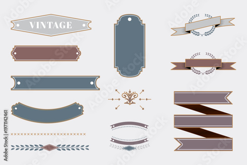 Vintage badge template vector collection