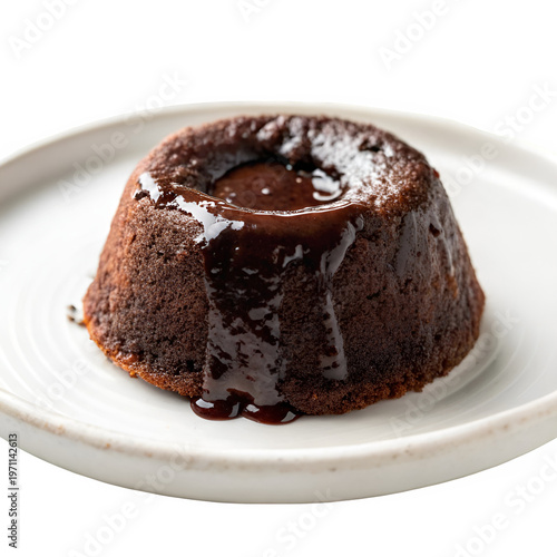 Chocolate lawa cake isolated on transparent background