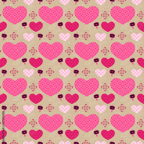 heart art geometric pattern seamless graphic background