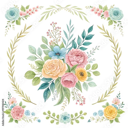 Vintage floral background with pink roses and blooming flowers in a seamless decorative pattern suitable for wedding design and elegant wallpaper