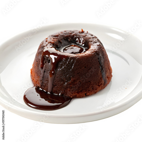 Chocolate lawa cake isolated on transparent background
