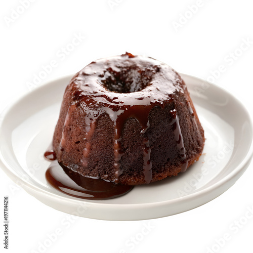 Chocolate lawa cake isolated on transparent background